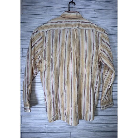 Alan Flusser XL Mens Button Down Striped Shirt Multicolored 100% Cotton - Picture 2 of 8